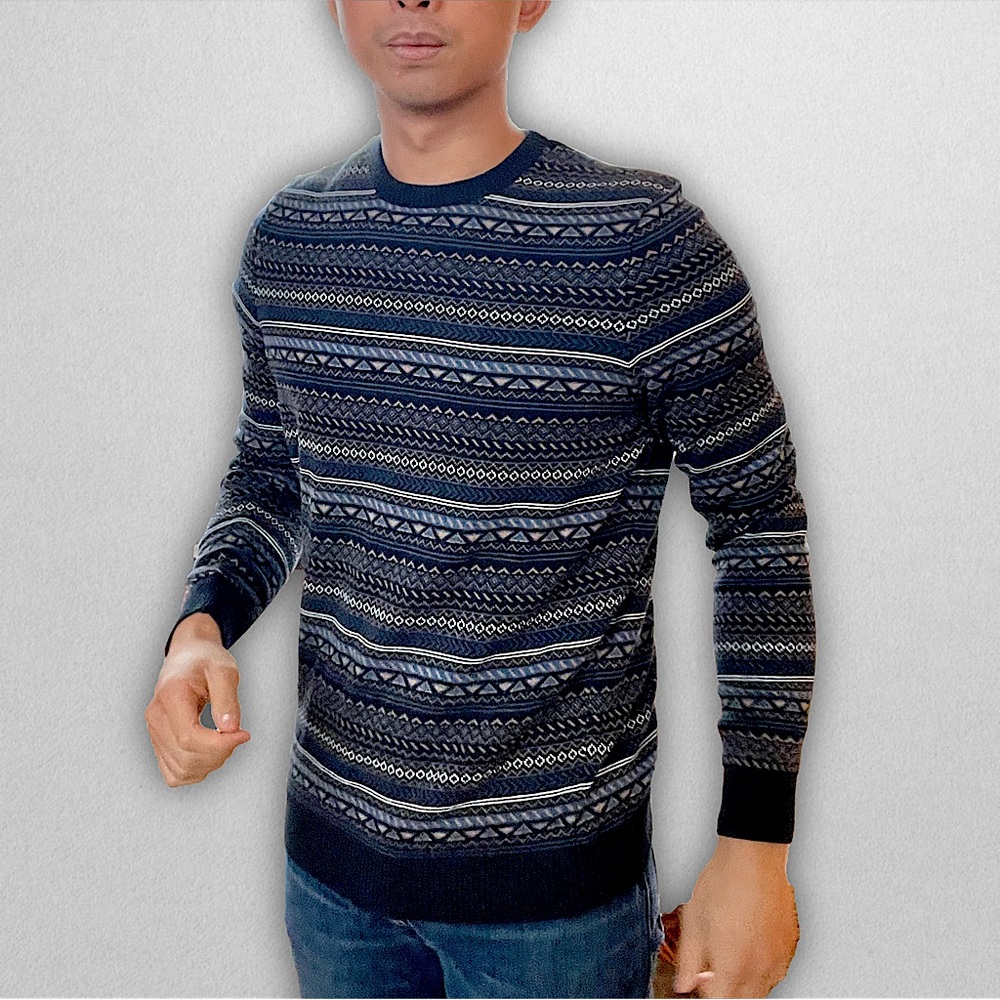Blue Comfy Pattern Sweater